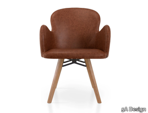 HERA VITO - Leather chair with armrests _ 5A Design