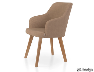 PARADISE OAK - Leather chair with armrests _ 5A Design