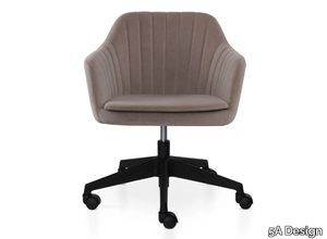 PREMIERE 5 WAYS - Upholstered swivel leather office chair with armrests _ 5A Design