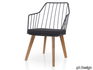 PREMIERE METAL OAK - Powder coated steel chair with armrests _ 5A Design