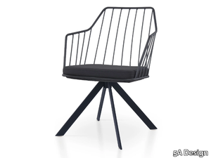 PREMIERE METAL SPIDER - Trestle-based powder coated steel chair with armrests _ 5A Design