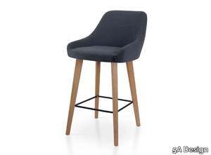 PREMIERE BAR OAK - High fabric stool with footrest _ 5A Design