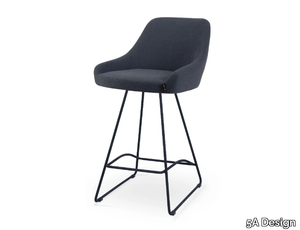 PREMIERE BAR SLED - Sled base fabric stool with footrest _ 5A Design