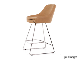 PREMIERE BAR SLED - Sled base leather stool with footrest _ 5A Design