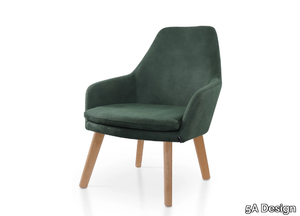 PREMIERE LOUNGE OAK - Leather easy chair with armrests _ 5A Design