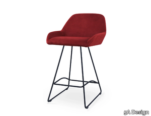 ROYAL BAR SLED - Sled base leather stool with footrest _ 5A Design