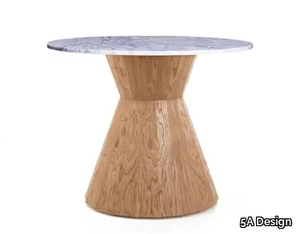 BASKET OAK - Round Carrara marble table _ 5A Design