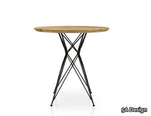 LINEA - Round wooden high side table _ 5A Design