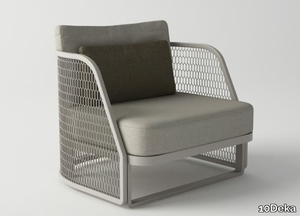 VENTURA - Upholstered powder coated aluminium garden armchair with armrests _ 10Deka