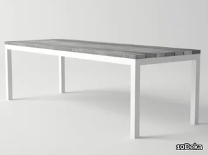 ULTRA - Rectangular aluminium and wood garden table _ 10Deka