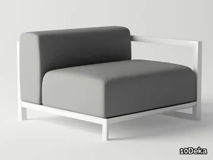 NUBES MODULAR SOFA RIGHT ARMREST - Aluminium garden armchair _ 10Deka