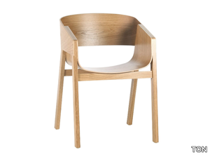 MERANO 321 400 - Solid wood chair with armrests _ TON