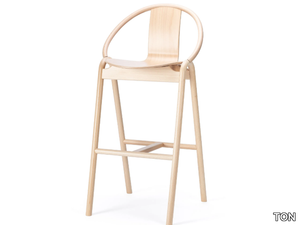 AGAIN - High wooden stool with back _ TON