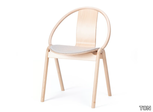 AGAIN - Stackable chair with armrests with integrated cushion _ TON