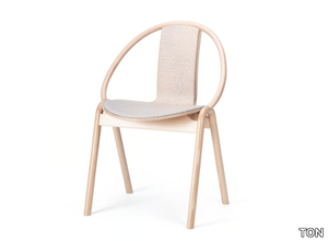 AGAIN - Stackable upholstered chair with armrests _ TON