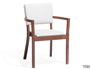 TREVISO - Chair with armrests in wood and fabric _ TON