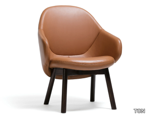 ALBU LOUNGE - Leather easy chair with armrests _ TON