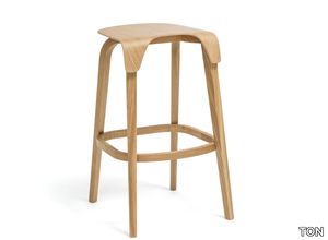 LEAF - High wooden stool _ TON