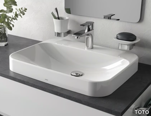 LF L5615CE / L5616CE - Semi-inset rectangular ceramic washbasin _ TOTO