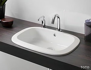 LW763Y - Rectangular inset ceramic washbasin _ TOTO