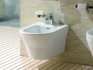 MH BW10045G1 - Wall-hung ceramic bidet with overflow _ TOTO