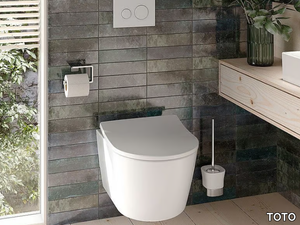 RP COMPACT CW554Y - Wall-hung rimless ceramic toilet _ TOTO