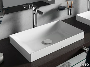 TR L4716RE - Rectangular semi-inset ceramic washbasin _ TOTO