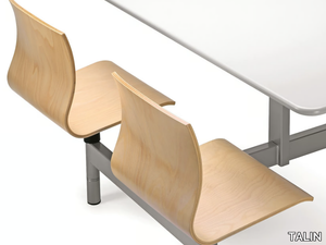 WEBWOOD W860 - Monoblock canteen table with integrated seats _ TALIN