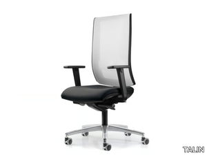 WIND 9-107 - Mesh office chair with castors with armrests with 5-Spoke base _ TALIN