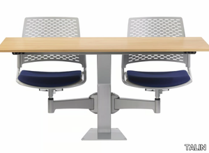 DIDAKTA SQUARE D 20 - Modular MDF study table with integrated chairs _ TALIN