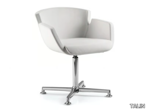 NUBIA 2904 - With 4-spoke base leather reception chair with armrests _ TALIN