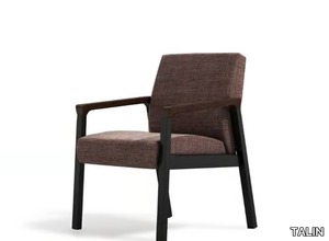 CUDDLE - Upholstered fabric chair with armrests _ TALIN