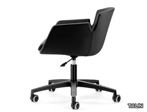 NUBIA 2905 - Height-adjustable leather office chair with castors with 5-Spoke base _ TALIN
