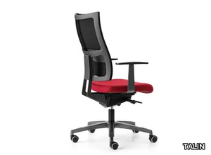 ALLYNET 1767 - Mesh office chair with castors with armrests with 5-Spoke base _ TALIN