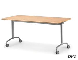 KOMBY 934 W - Stackable folding MDF bench desk with castors _ TALIN