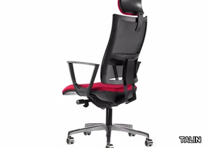 ALLYNET 1757 A - Mesh office chair with castors with armrests with 5-Spoke base _ TALIN