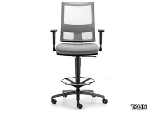 ALLYNET 1773 - Mesh drafting stool with castors with 5-Spoke base _ TALIN