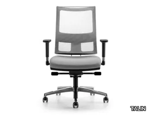 ALLYNET 1777 - Mesh office chair with castors with armrests with 5-Spoke base _ TALIN
