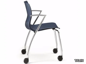 WEBBY 334R - Plastic chair with castors with armrests _ TALIN