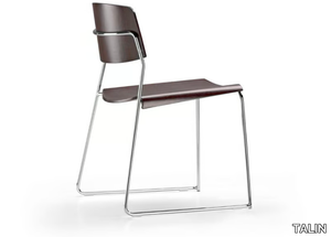 SIGMA 165 - Stackable sled base multi-layer wood reception chair _ TALIN