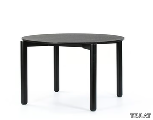 ATLAS - Round veneer and rubberwood table _ TEULAT