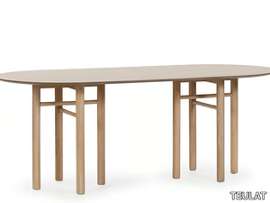 JUNCO - Oval veneer and rubberwood table _ TEULAT