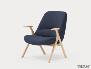 DINS - Upholstered polyester armchair with armrests _ TEULAT