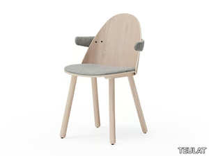 UMA - Wooden chair with armrests and integrated cushion _ TEULAT