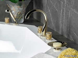 HIRONDELLES DORÉ - Bath mixer and handshower supplied by progressive cartridge mixer _ THG Paris