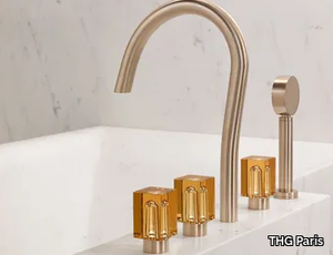 BEYOND CRYSTAL CHAMPAGNE - Bath mixer and handshower supplied by progressive cartridge mixer _ THG Paris