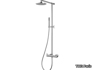 LE 11 WITH LEVER - Thermostatic shower panel with hand shower _ THG Paris