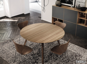 AISE - Extending round wooden table _ TREKU