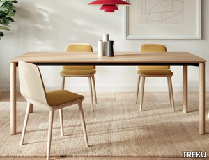 LAGA - Extending wood veneer dining table _ TREKU