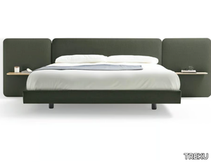 LOTA - Fabric double bed with upholstered headboard _ TREKU